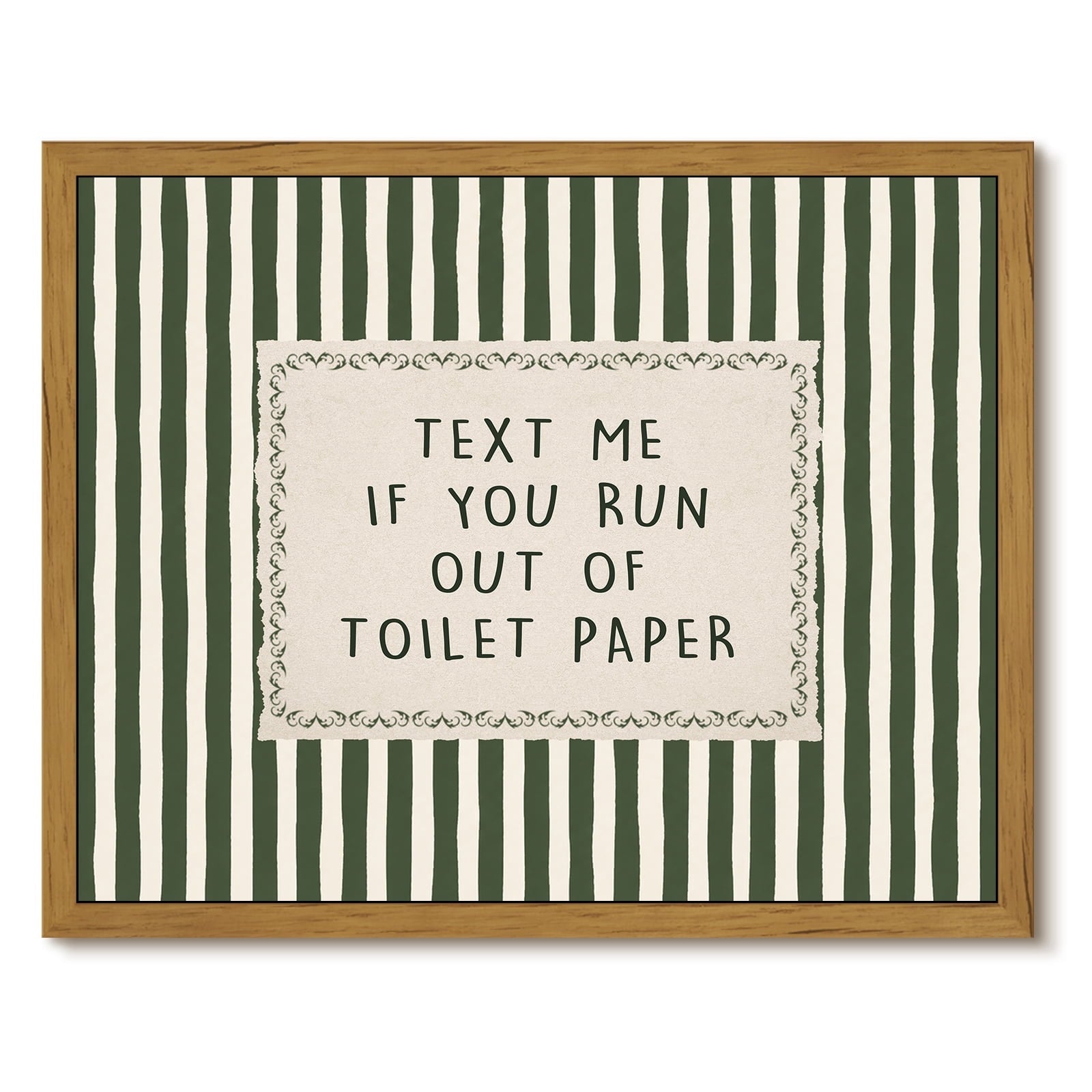 Drsoum Funny Bathroom Wall Art Toilet Paper Humor Framed Canvas 8x10