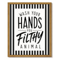 Drsoum Funny Bathroom Wall Art Wash Your Hands Framed Canvas 12x16