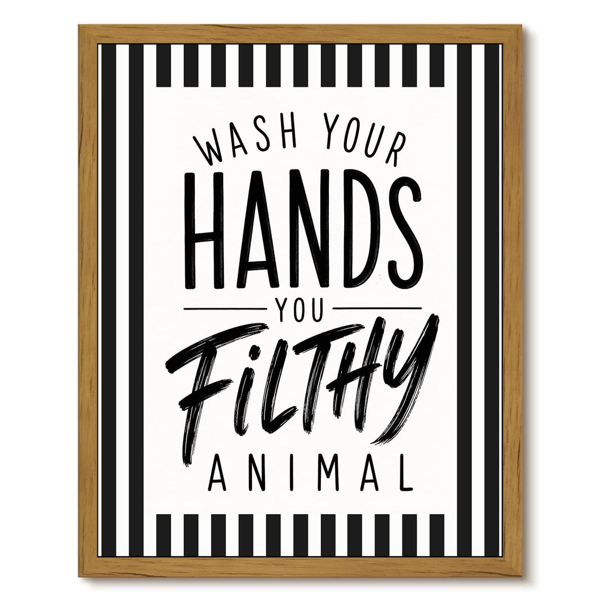 Drsoum Funny Bathroom Wall Art Wash Your Hands Framed Canvas 12x16