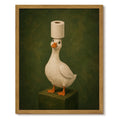 Drsoum Funny Duck Bathroom Wall Art 12x16 Framed Canvas Print Whimsical Decor