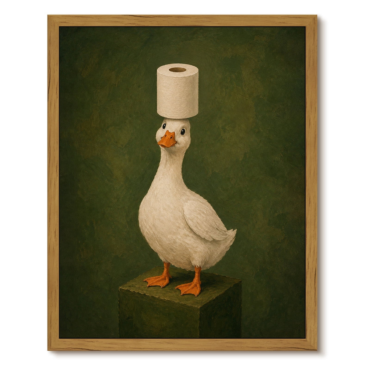 Drsoum Funny Duck Bathroom Wall Art 8x10 Framed Canvas Print Whimsical Decor