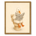 Drsoum Funny Duck Wall Art Retro Canvas Print for Bathroom Decor
