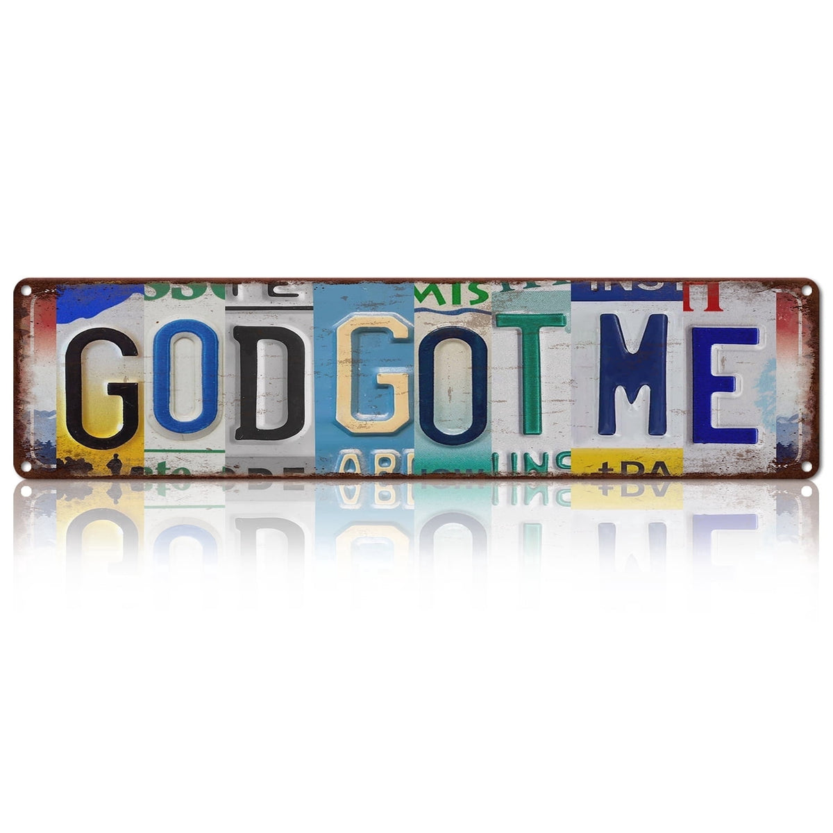 Drsoum God Got Me Vintage Metal Sign 4x16 Aluminum Christian Wall Decor Bedroom