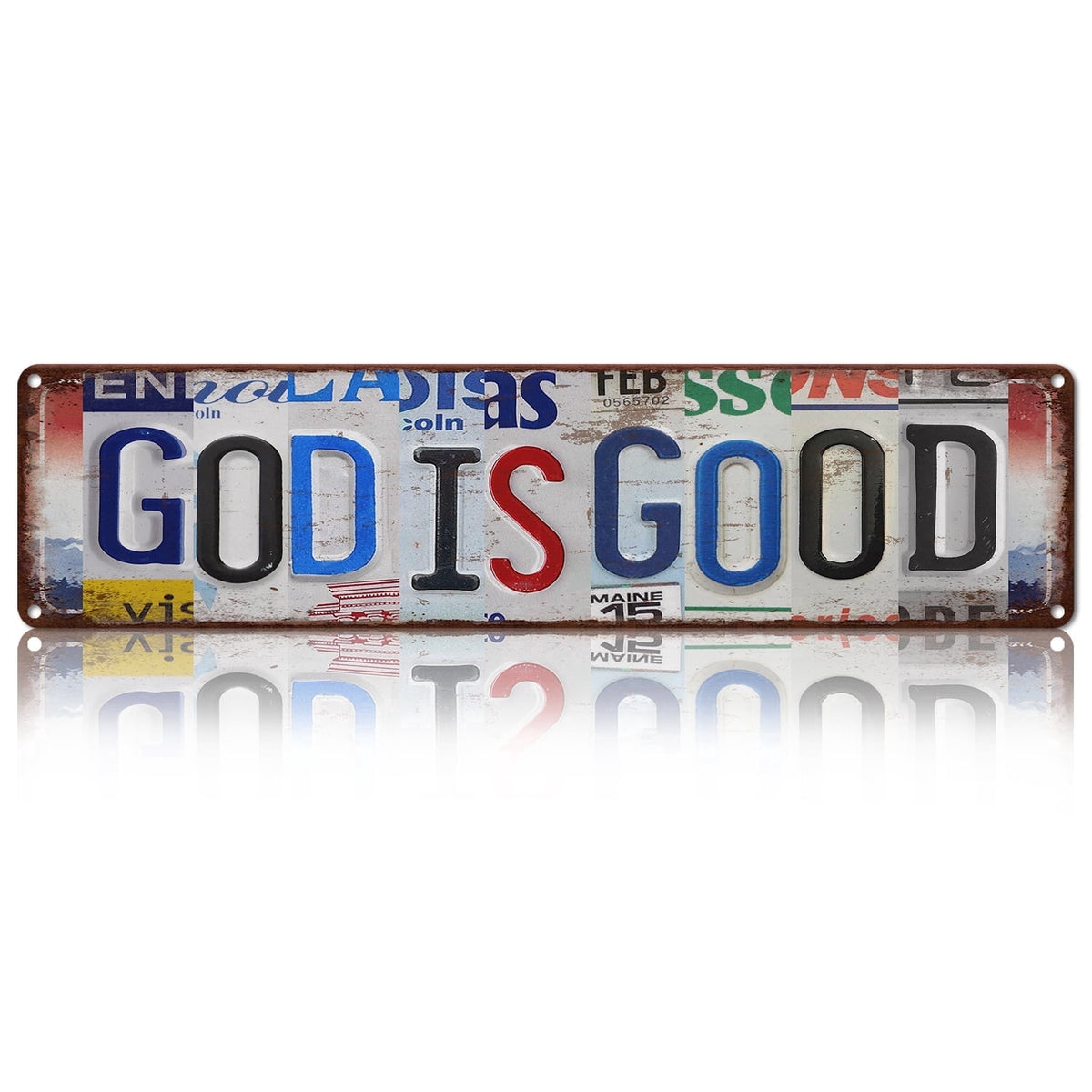 Drsoum God Is Good Aluminum License Plate Vintage Metal Wall Decor