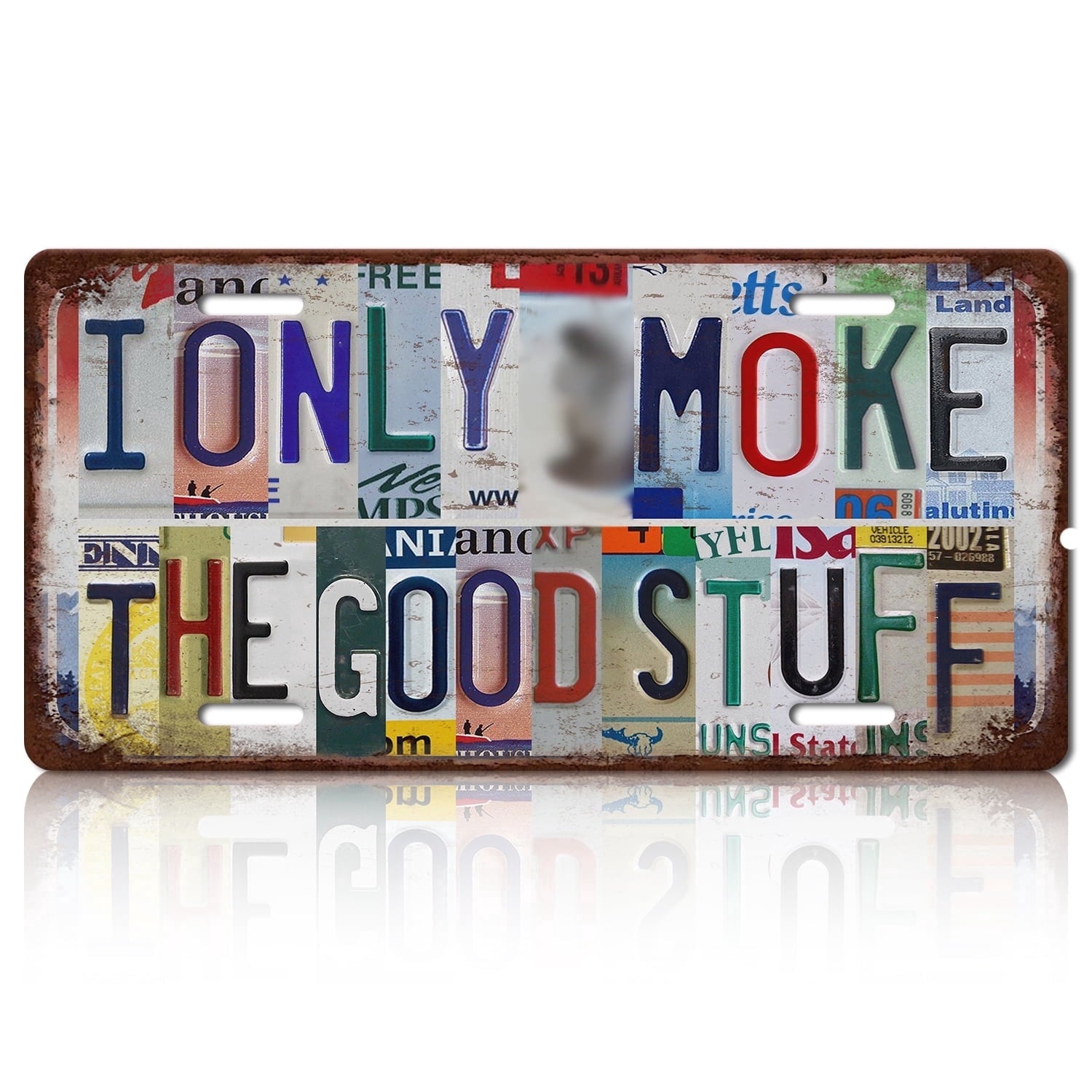 Drsoum I Only Smoke The Good Stuff Vintage Metal Sign 6x12 Inch Bar Decor