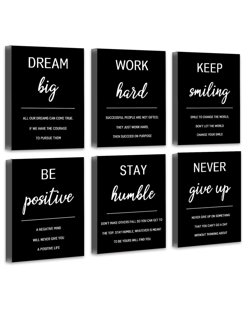 Drsoum Canvas Motivational Office Art with Inspirational Quotes, Framed Posters, 8x10in