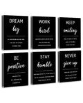 Drsoum Canvas Motivational Office Art with Inspirational Quotes, Framed Posters, 8x10in