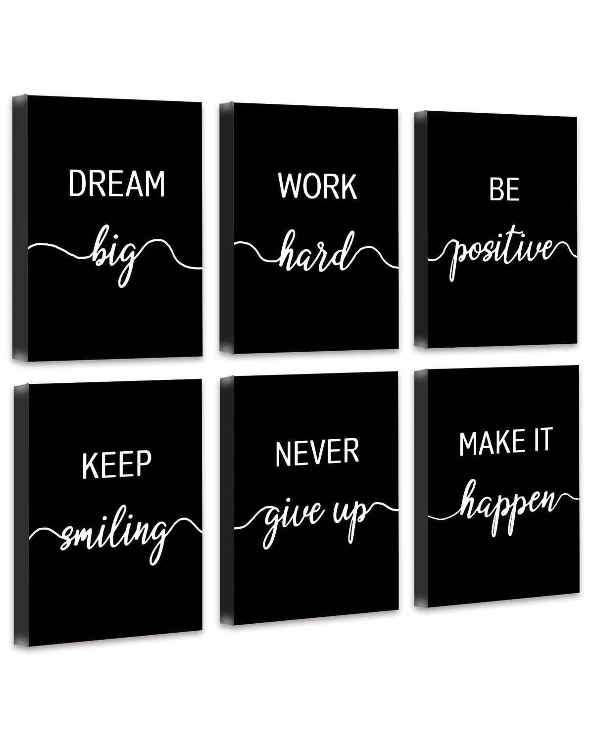Drsoum Inspirational Office Wall Art Motivational Quotes Encouraging Sayings Framed Posters 8x10in
