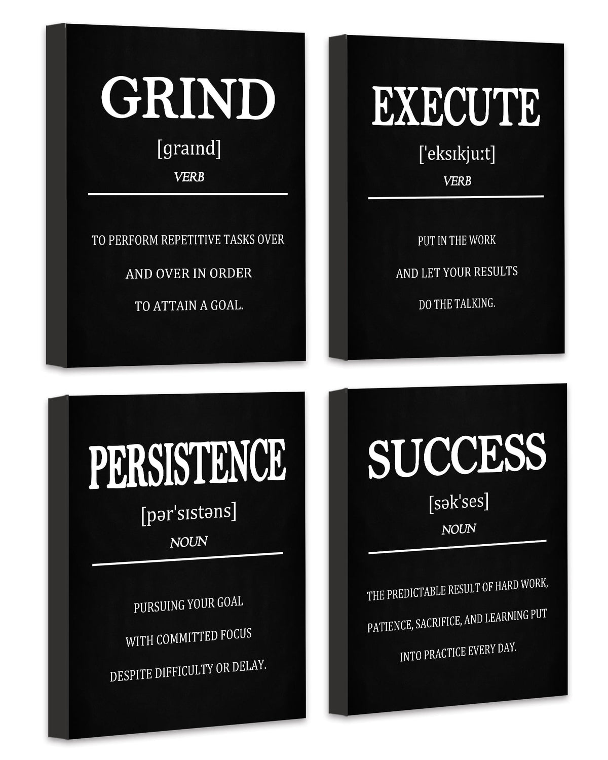 Drsoum Inspirational Office Wall Art Motivational Quotes Encouraging Sayings Framed Posters 8x10in4pcs