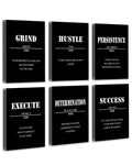 Drsoum Inspirational Office Wall Art Motivational Quotes Wood Framed Canvas Posters 8"x10"x6PCS