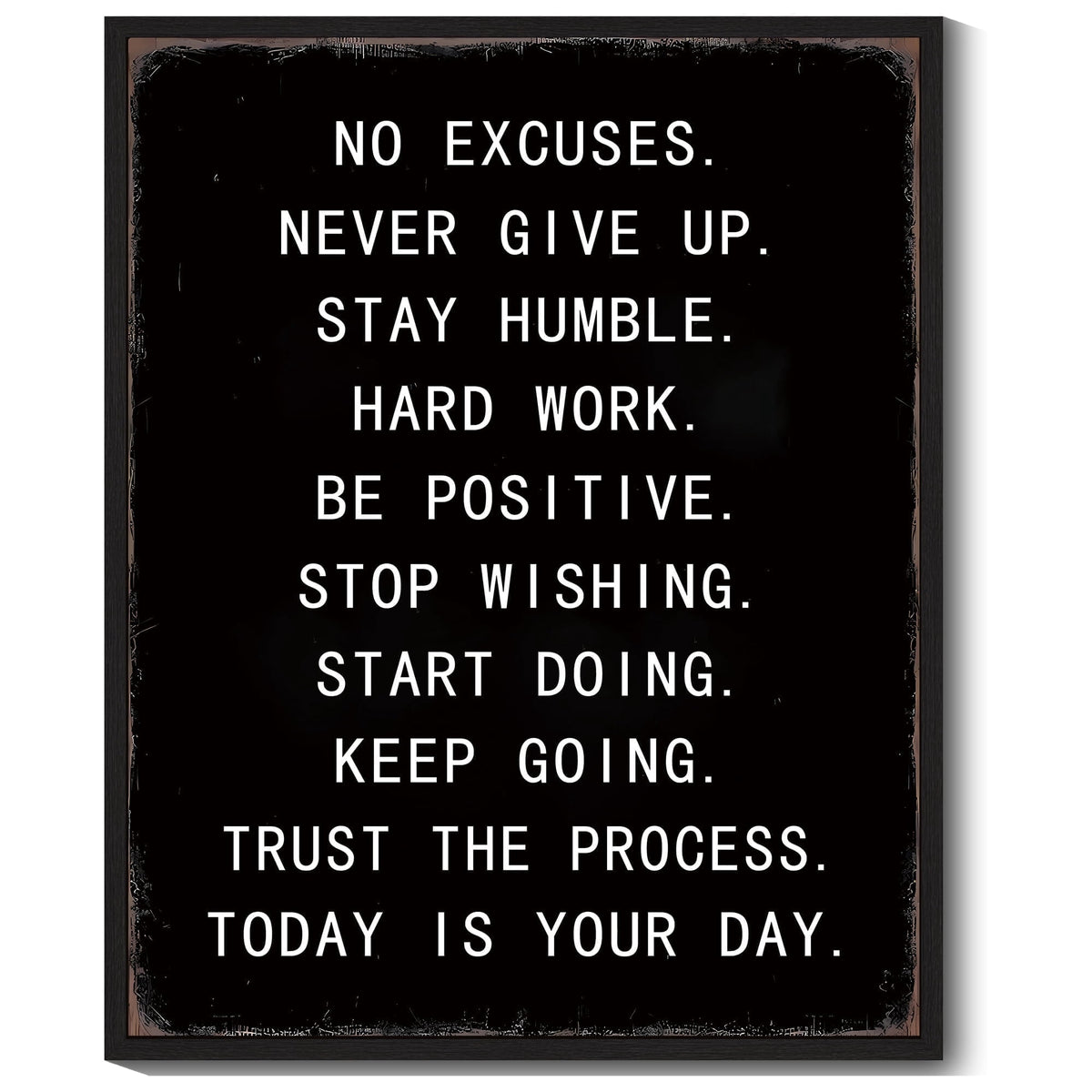 Drsoum Inspirational Wall Decor Motivational Positive Quote Sayings Prints Art Encouraging Posters Office Home Decor 8x10in Black Framed