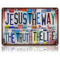 Drsoum JESUS THE WAY THE TRUTH THE LIFE Vintage Metal Sign Christian Wall Art 8x12 Inch