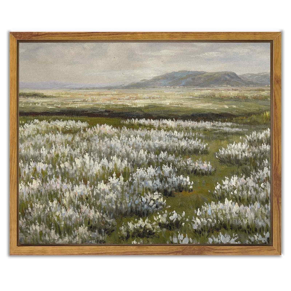 Drsoum Landscape Artwork Wall Art Prairie in Full Bloom Prints Farmhouse Kitchen Bathroom Office Decor - 8x10in Natural Framed