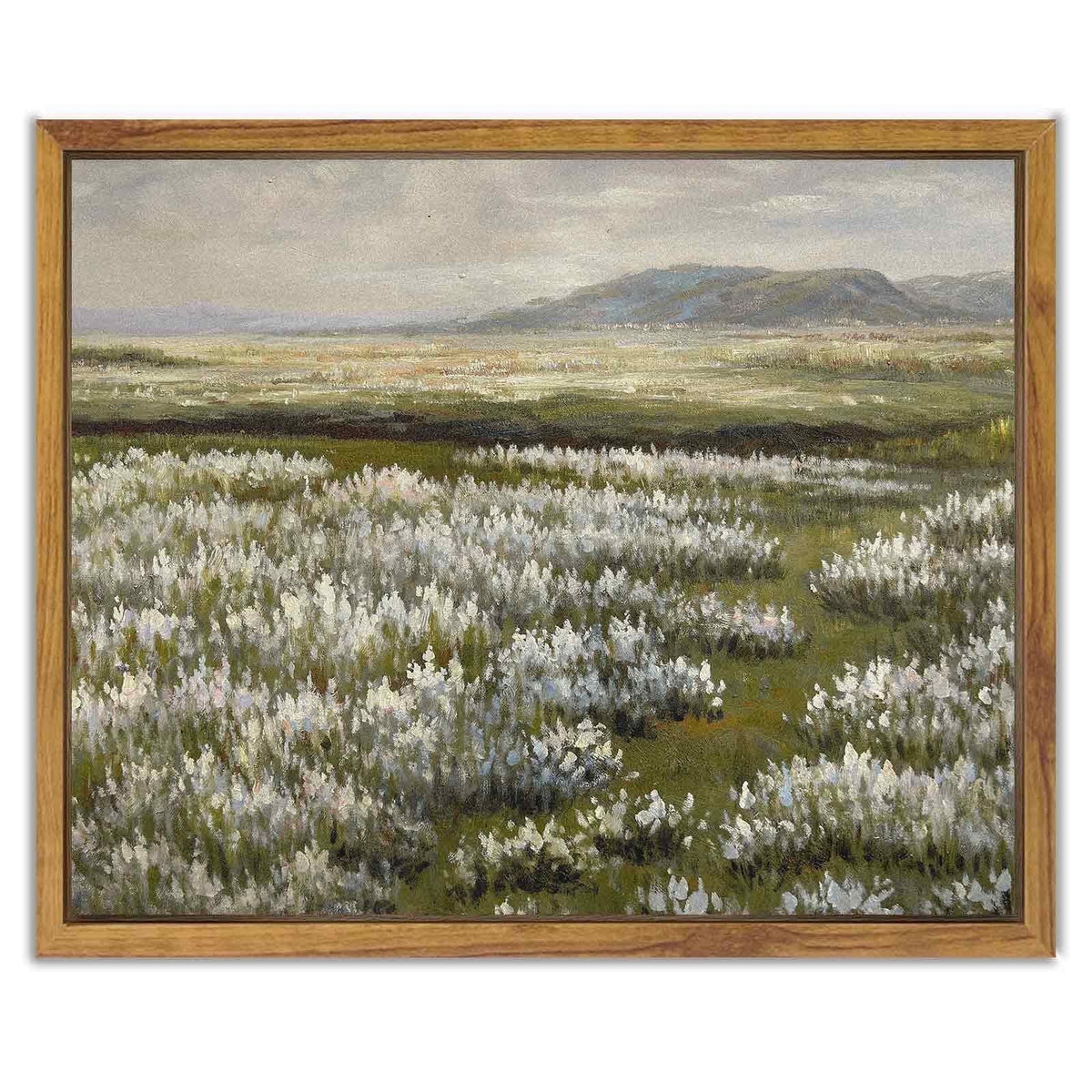 Drsoum Landscape Artwork Wall Art Prairie in Full Bloom Prints Farmhouse Kitchen Bathroom Office Decor - 8x10in Natural Framed