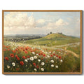 Drsoum Landscape Rural wildflowers Wall Art Classic Retro rustic Wall Prints Farmhouse Kitchen Bathroom Office Decor - 8x10in Nature Framed