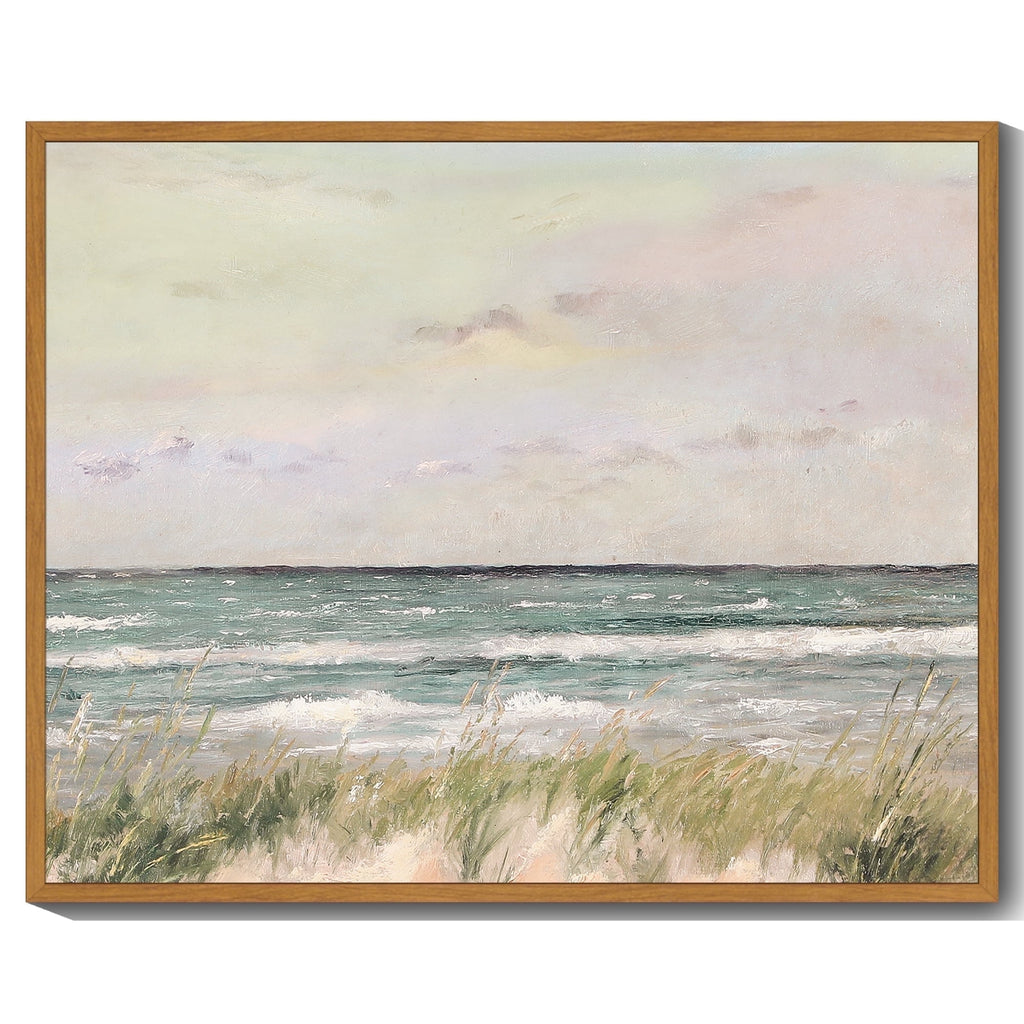 Drsoum Landscape Sea Coast Wall Art Coastal Classic Wall Prints Modern Farmhouse Kitchen Bathroom Office Decor - 8x10in Nature Framed