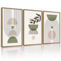 Drsoum Leaf Wall Art Green Botanical Boho Printing Minimalist for Bathroom Prints 11x14in3pcs Natural Framed