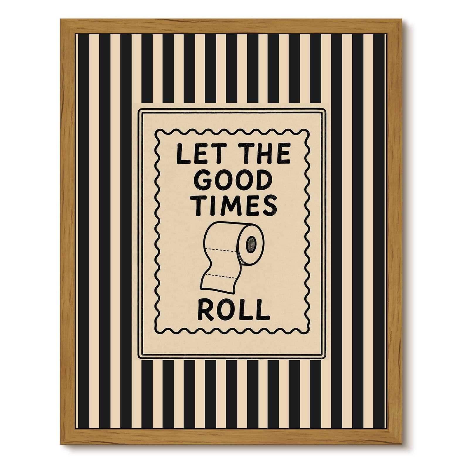 Drsoum Let The Good Times Roll Bathroom Wall Art Framed Canvas Print 12x16 Inch