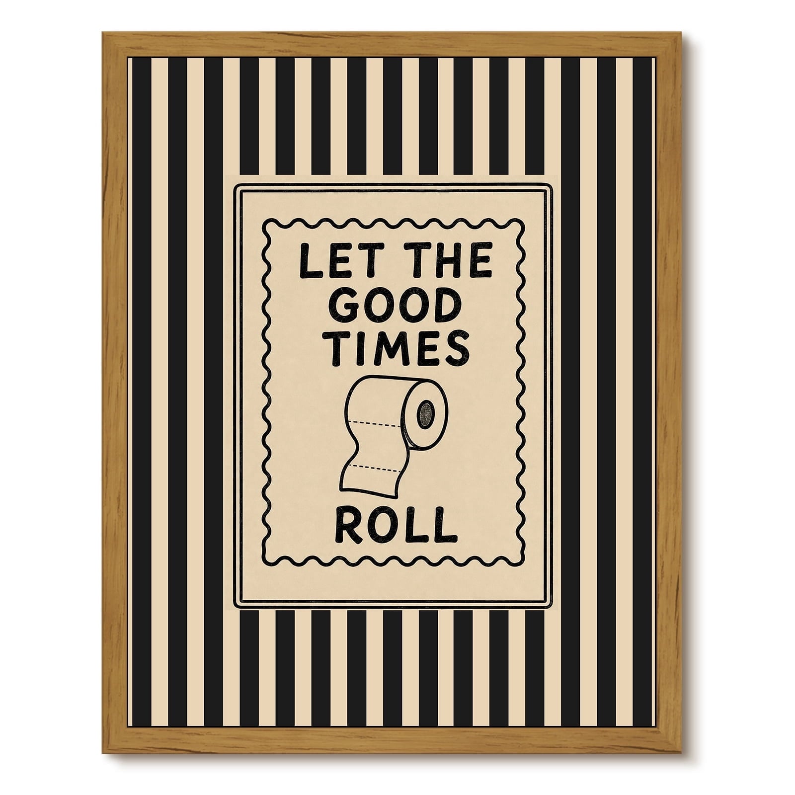 Drsoum Let The Good Times Roll Bathroom Wall Art Framed Canvas Print 8x10 Inch