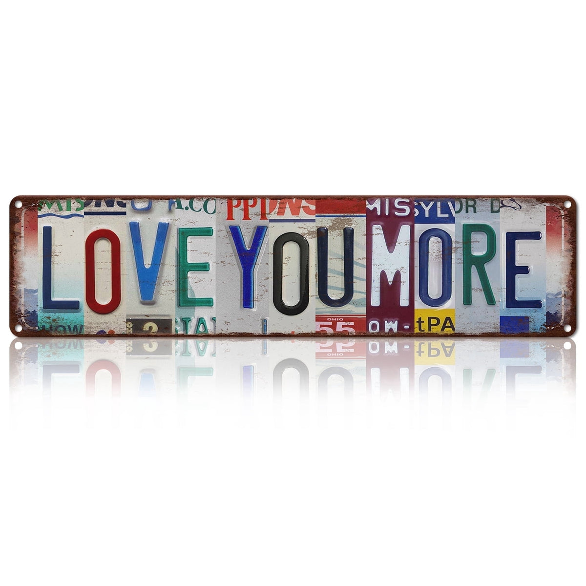 Drsoum Love You More Vintage Metal Sign Vintage Novelty Retro License Plate Wall Decor 4x16