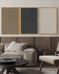 Drsoum Minimalist Abstract Wall Art 16x24in3pcs Natural Framed Modern Line Decor Geometric Artwork Kitchen Dining Room