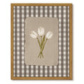 Drsoum Neutral Tulip Wall Art Framed Canvas Print 12x16 Inch