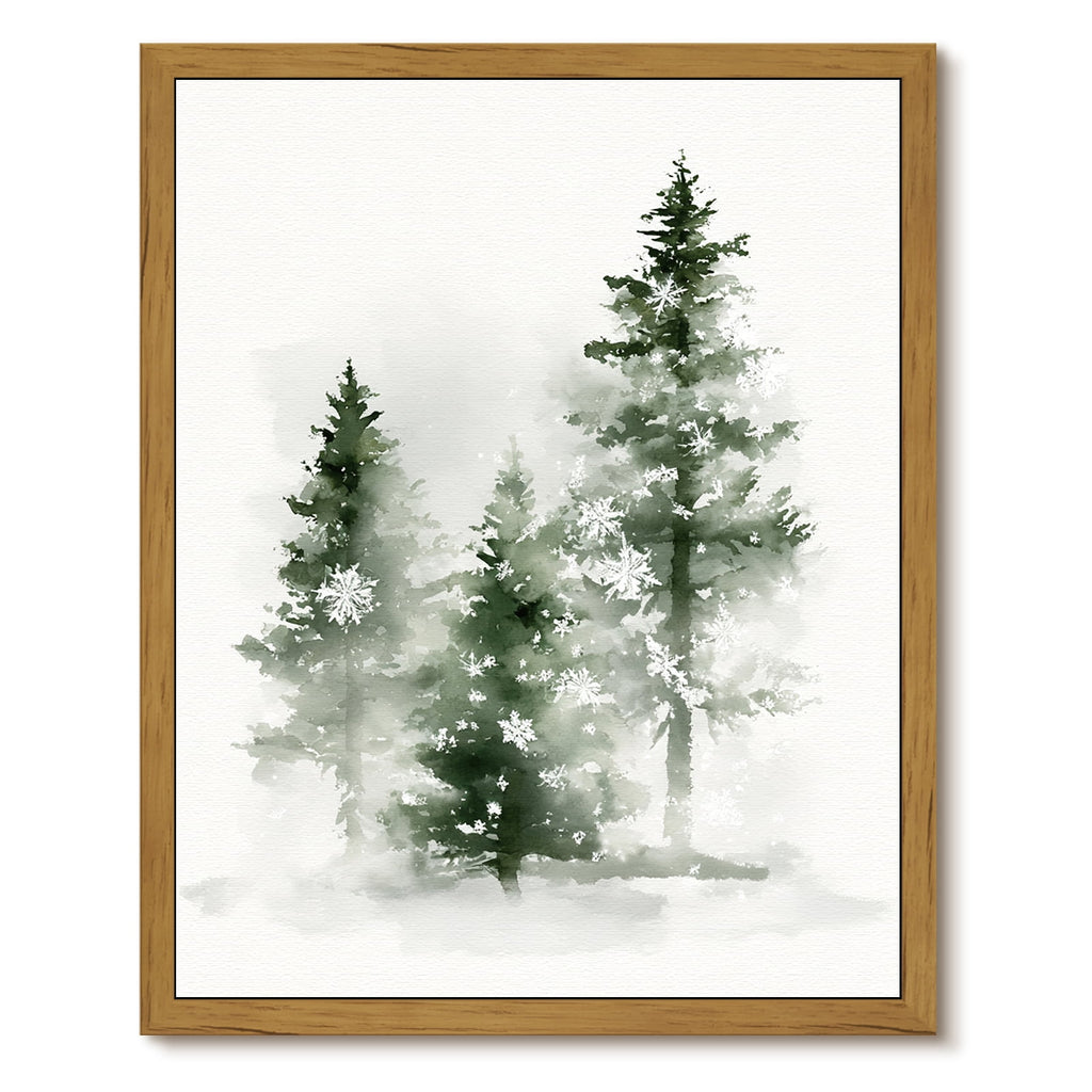 Drsoum Pine Tree Wall Art Framed Canvas Print 12x16 Inch