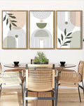 Drsoum Plant Wall Art 16x24in3pcs Natural Framed Green Botanical Abstract Decor for Office Bathroom