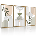 Drsoum Plant Wall Art Green Botanical Abstract Decor for Office Bathroom 11x14in3pcs Natural Framed