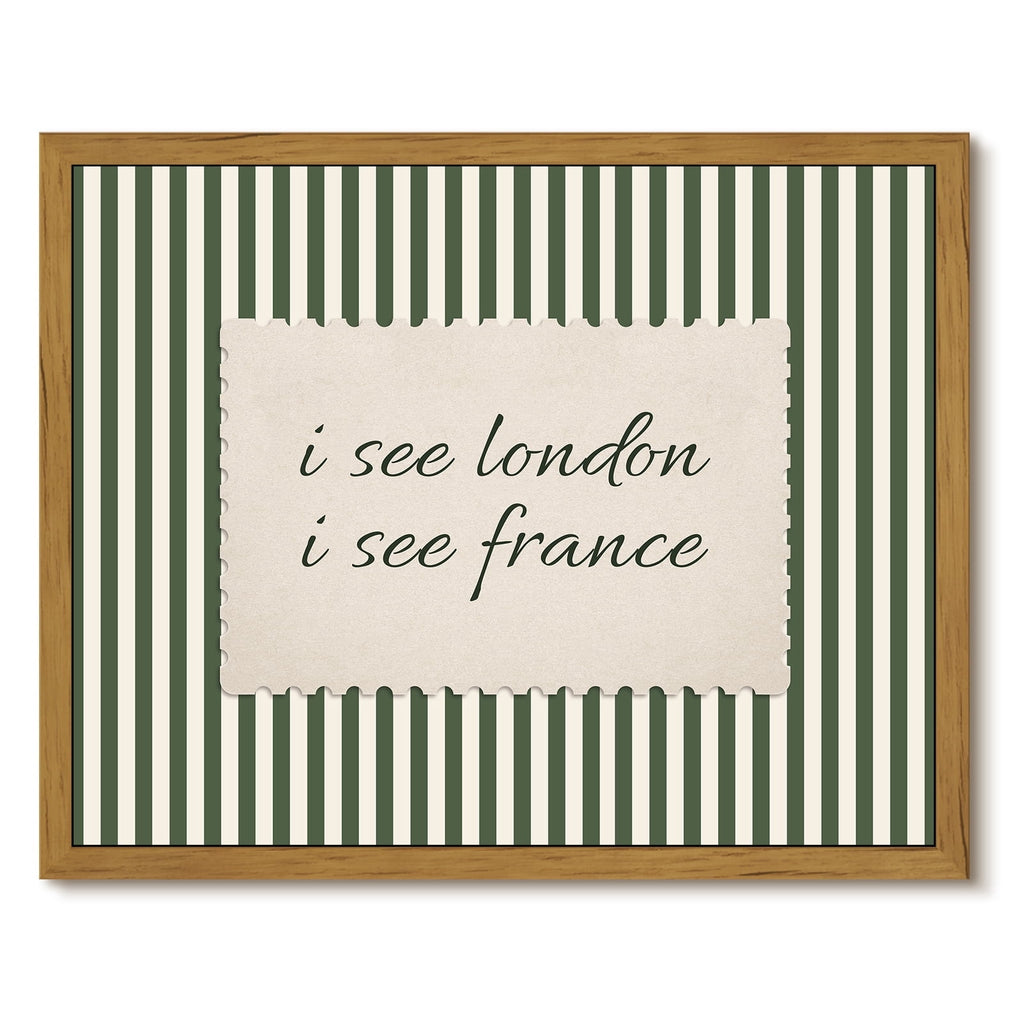 Drsoum Preppy Wall Art 12x16 Framed Canvas Print Green Striped Quote Decor Minimalist