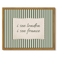 Drsoum Preppy Wall Art 8x10 Framed Canvas Print Green Striped Quote Decor Minimalist