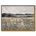 Drsoum Retro Farmhouse Boho Vintage Framed Canvas Wall Art Prints Meadow Flowers Painting 12x16in Natural Framed
