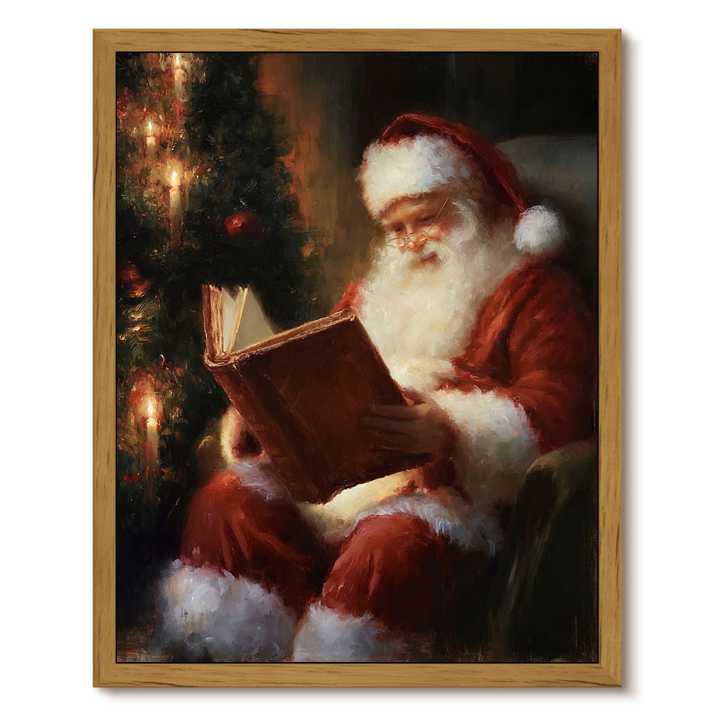 Drsoum Santa Claus Wall Art Framed Canvas Print 12x16 Inch