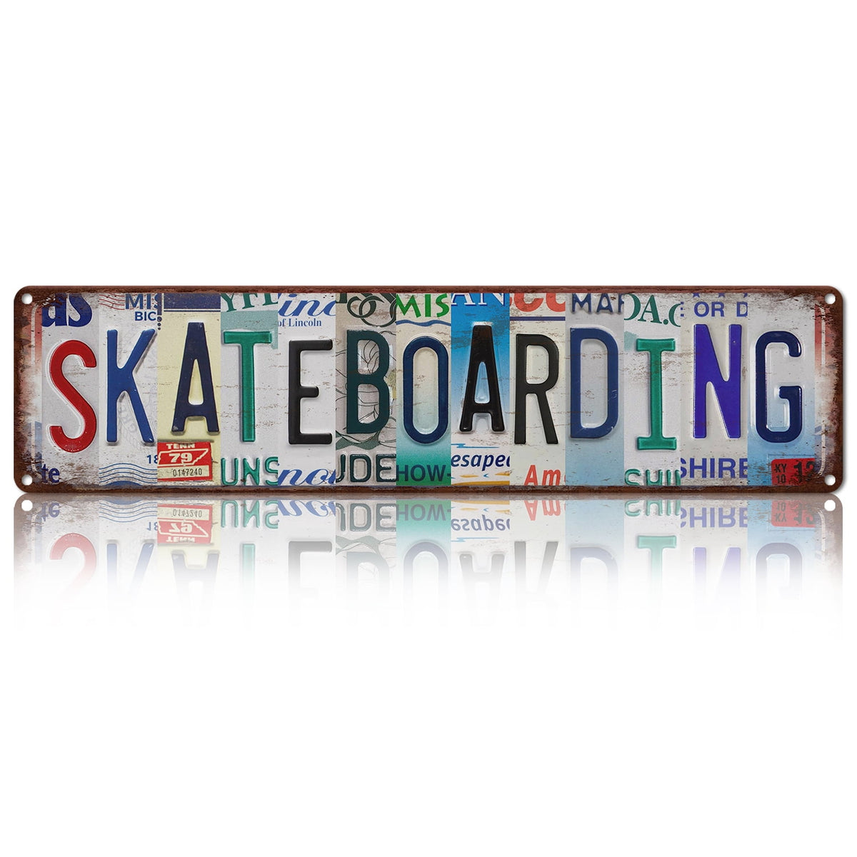 Drsoum Skateboarding Vintage Metal Sign Vintage Wall Decor 4x16 Inch