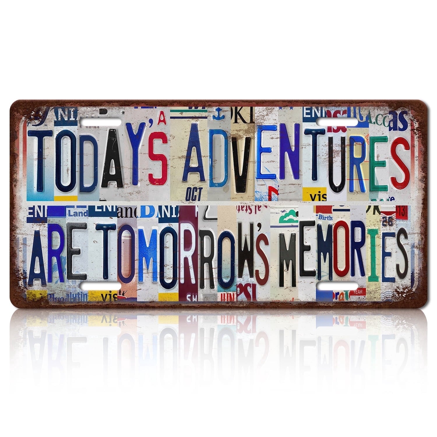 Drsoum TODAY'S ADVENTURES Vintage Metal Sign Vintage Wall Decor 6x12 Inch