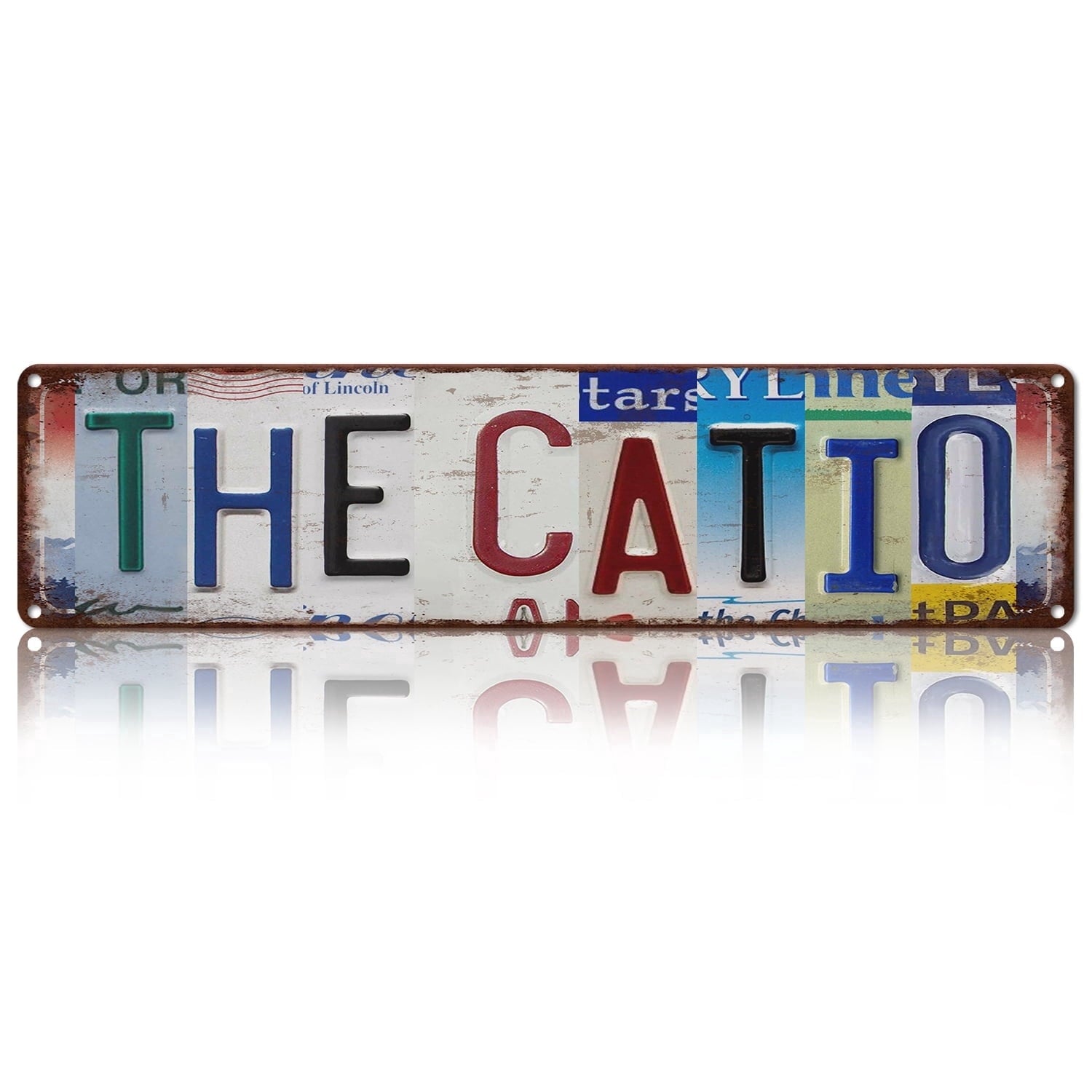 Drsoum The Catio Tin Sign Vintage Metal License Plate Wall Decor for Patio