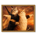 Drsoum Titanic Cat Wall Art Funny Romantic Pet Decor for Living Room 12x16 Inch Framed Canvas Prints