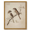 Drsoum Vintage Bird Canvas Art Framed Botanical Print 12x16 Inch