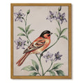 Drsoum Vintage Bird Wall Art Framed Floral Canvas Painting Print 8x10 Inch