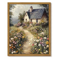 Drsoum Vintage Cottage Wall Art Framed Floral Canvas Painting Print 8x10 Inch