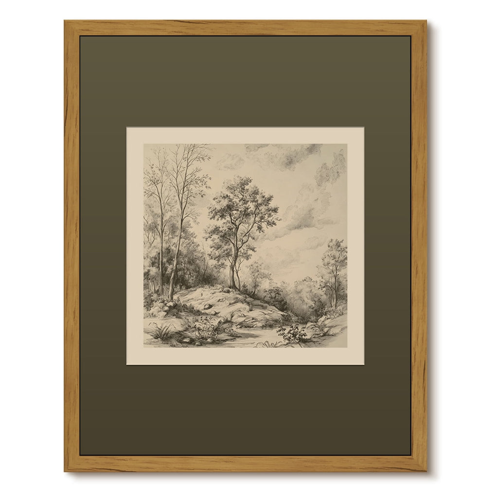 Drsoum Vintage Landscape Framed Canvas Wall Art 12x16 Inch