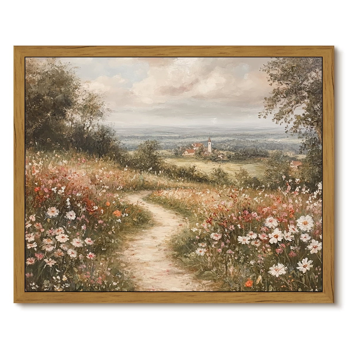 Drsoum Vintage Landscape Framed Canvas Wall Art 8x10 Inch