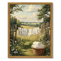 Drsoum Vintage Laundry Room Wall Art Framed Landscape Canvas Print 12x16 Inch