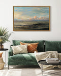 Drsoum Vintage Wall Art 16x24in Natural Framed Countryside Vast Field Grassland Artwork for Bathroom Office Kitch