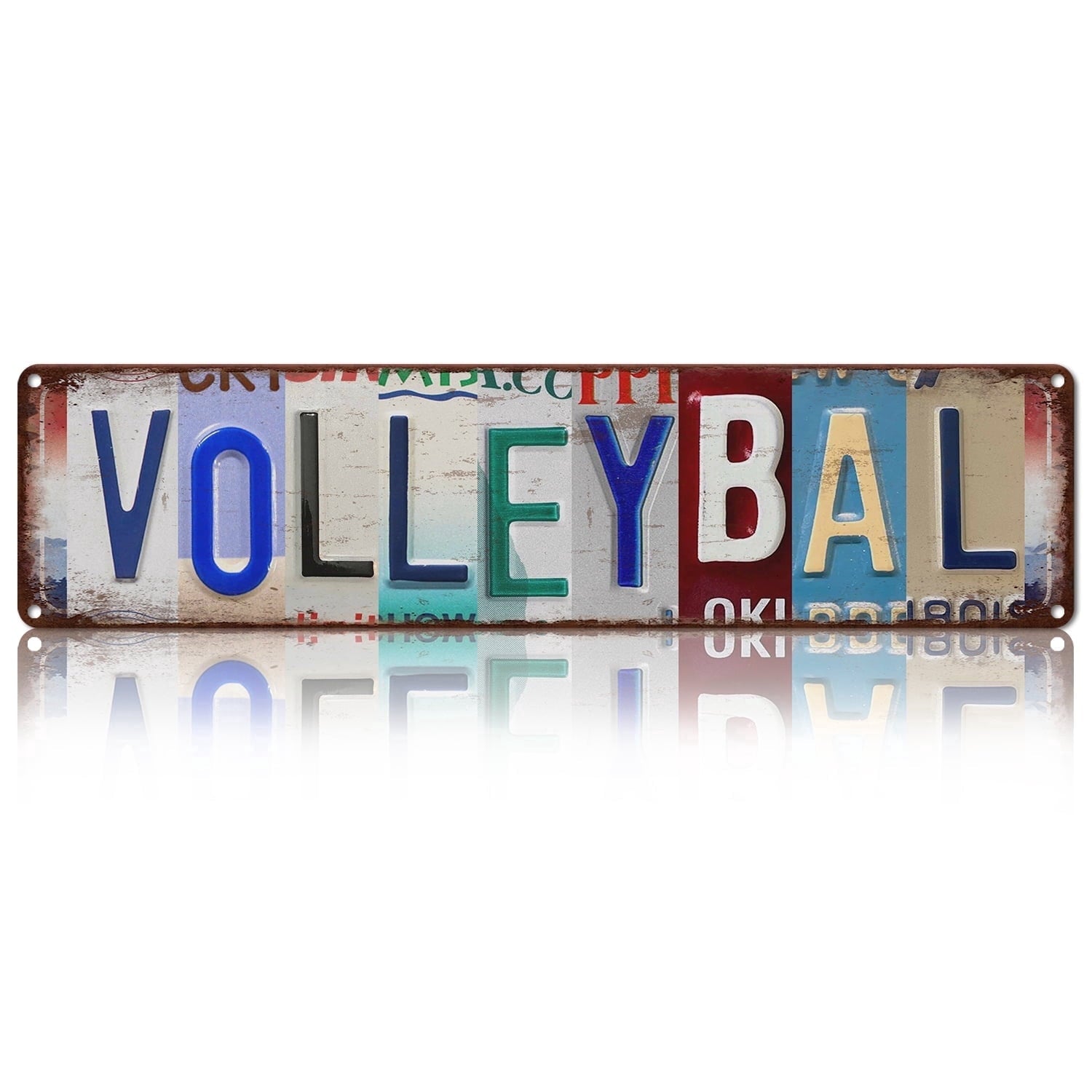 Drsoum Volleyball Metal Tin Sign 4x16 Inch Sports Room Decor