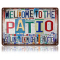 Drsoum Welcome Patio Sign Metal Tin Sign 8x12 Inch Rustic Outdoor Decor