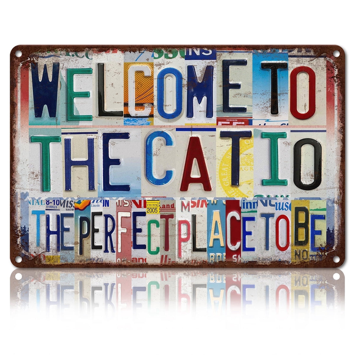 Drsoum Welcome To The Catio Vintage Metal Sign 8x12 Inch Patio Decor