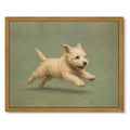 Drsoum West Highland Terrier Wall Art Cute Running Dog Decor for Living Room 12x16 Inch Framed Canvas Prints