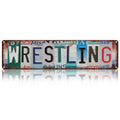 Drsoum Wrestling Metal Tin Sign 4x16 Inch Sports Room Decor