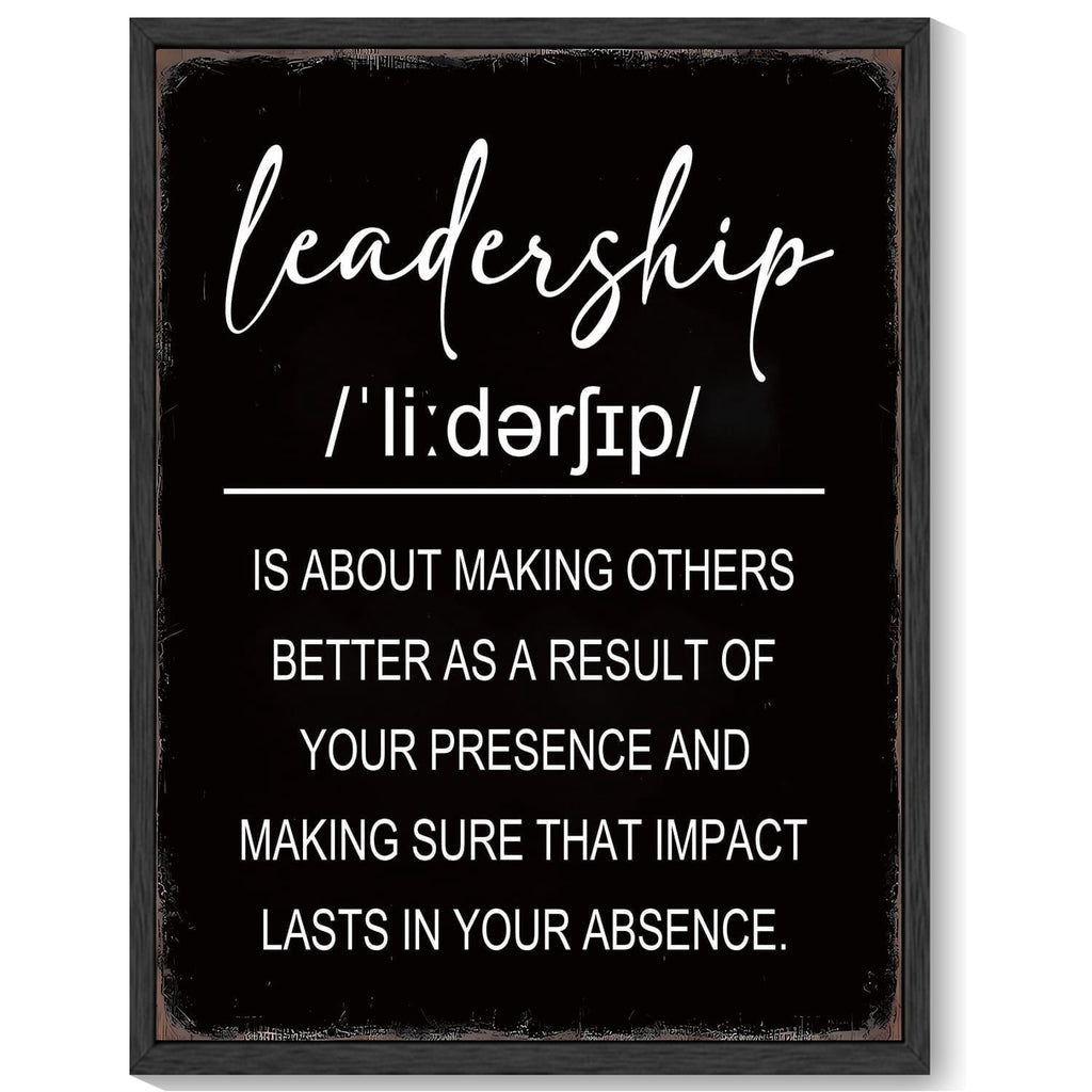 Inspirational 11x14in Black Framed Leadership Wall Art Motivational Positive Quote Sayings Office Home Decor Prints Encouraging Posters Painting